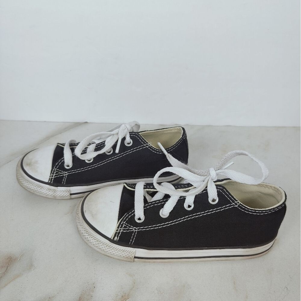 Converse Baby Toddler Chuck Taylor All Star Black Canvas Low Top Sneakers, 10 - Picture 3 of 11